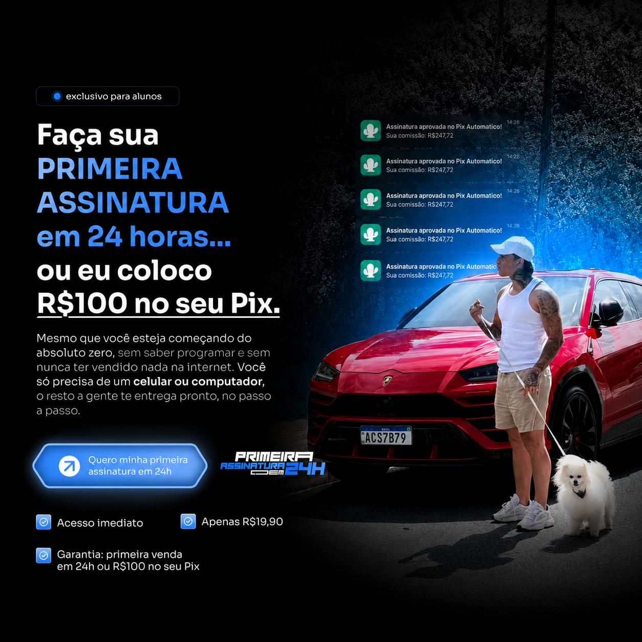 Landing page Primeira Assinatura em 24h — produto digital · conversão